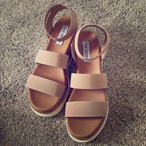 Steve Madden Bandi Platform Wedge Sandal, Blush, 8